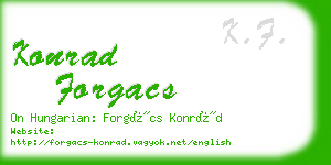 konrad forgacs business card